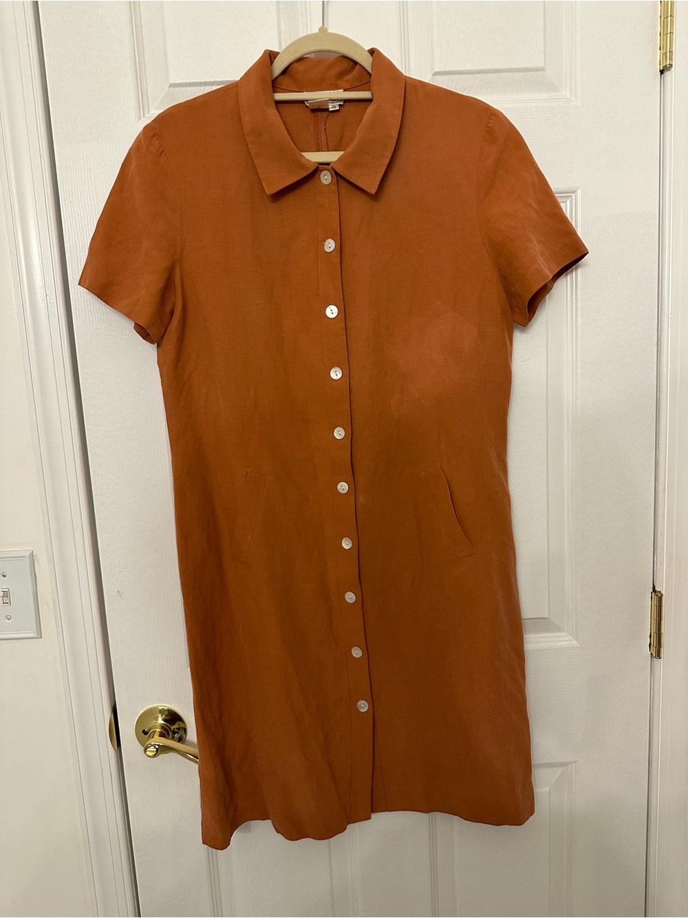 Coldwater Creek Terra Cotta Silk-Linen Blouse